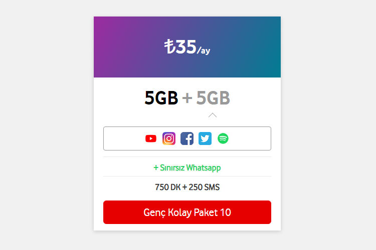 Freezone Faturasız Genç Kolay Paket 10