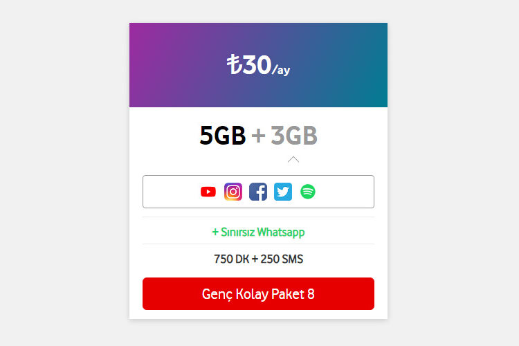 Freezone Faturasız Genç Kolay Paket 8