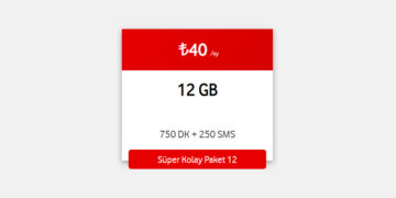 Vodafone Faturasız Süper Kolay 12 Paketi