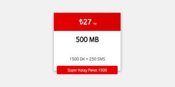 Vodafone Faturasız Süper Kolay Paket 1500
