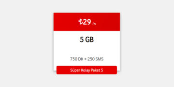 Vodafone Faturasız Süper Kolay 5 Paketi