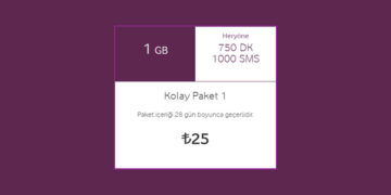 Vodafone faturasız Kolay Paket 1