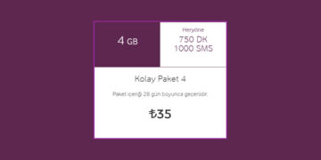 Vodafone Faturasız Kolay Paket 4