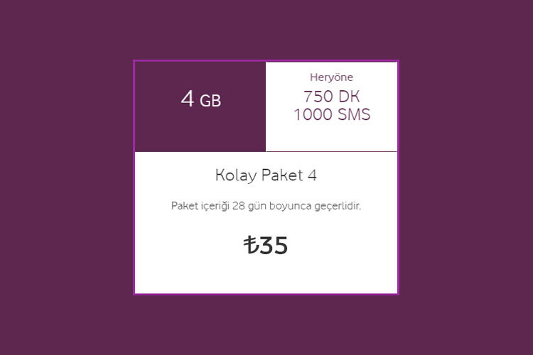 Vodafone Faturasız Kolay Paket 4