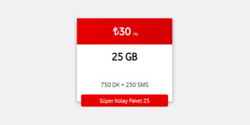 Vodafone Faturasız Süper Kolay Paket 25