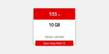 Vodafone Faturasız Süper Kolay Paket 10