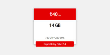 Vodafone Faturasız Süper Kolay Paket 14