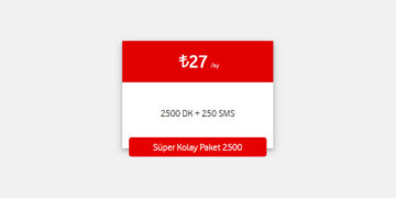 Vodafone Faturasız Süper Kolay Paket 2500