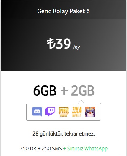 Vodafone Genç Kolay Paket 6 görseli